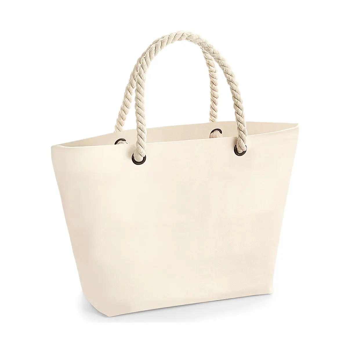Cream Beach Bag with Rope Handles