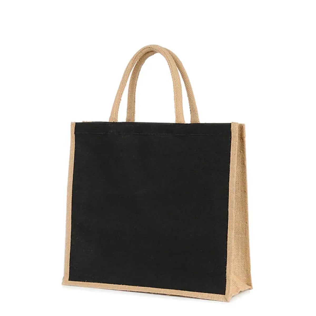 Juco Bag Black with Jute Gusset
