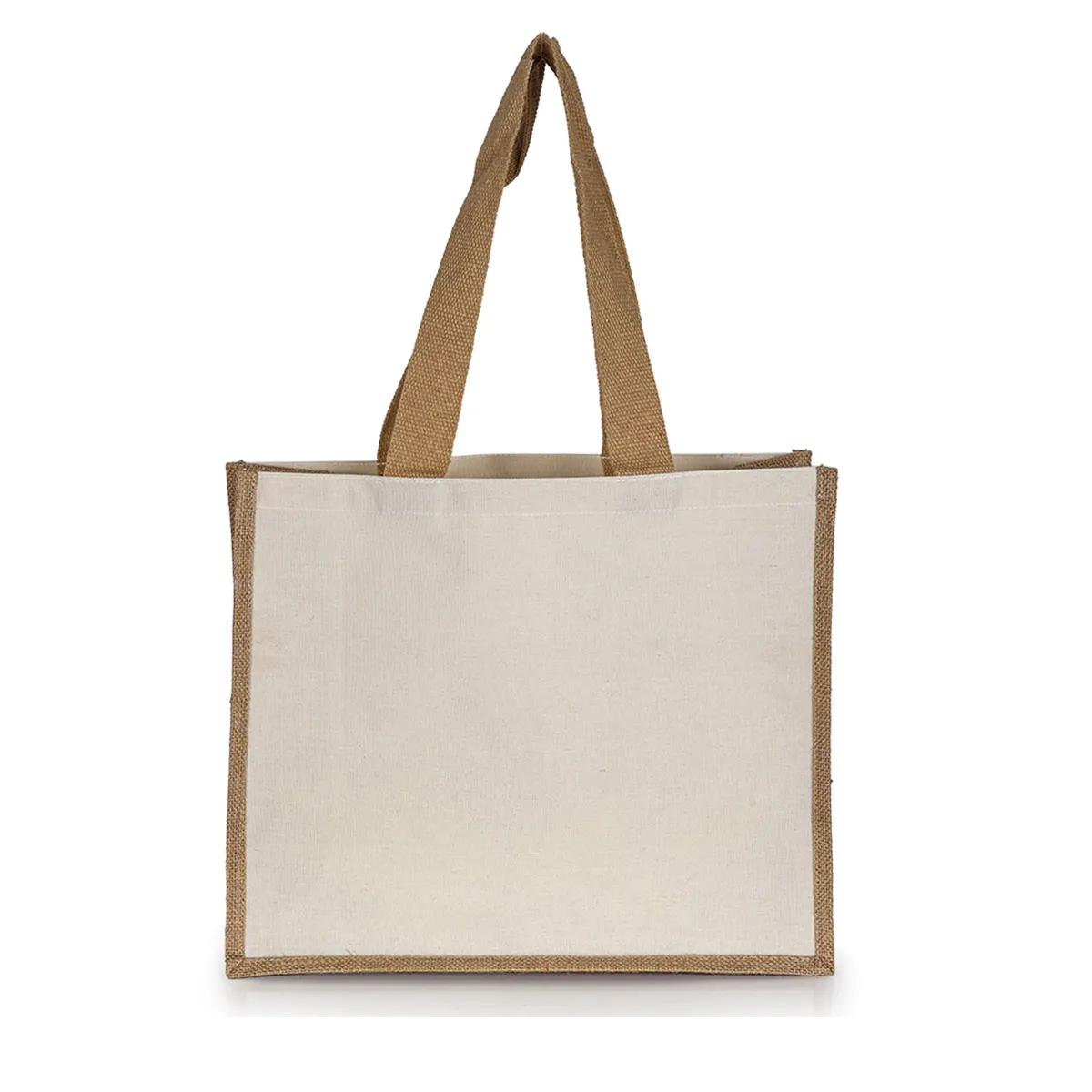 Natural Canvas & Jute Shopping Bag