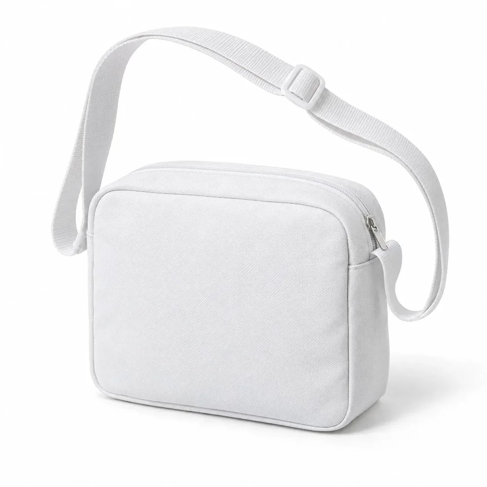 White Hajj & Umrah Zip Shoulder Bag for custom branding in Dubai