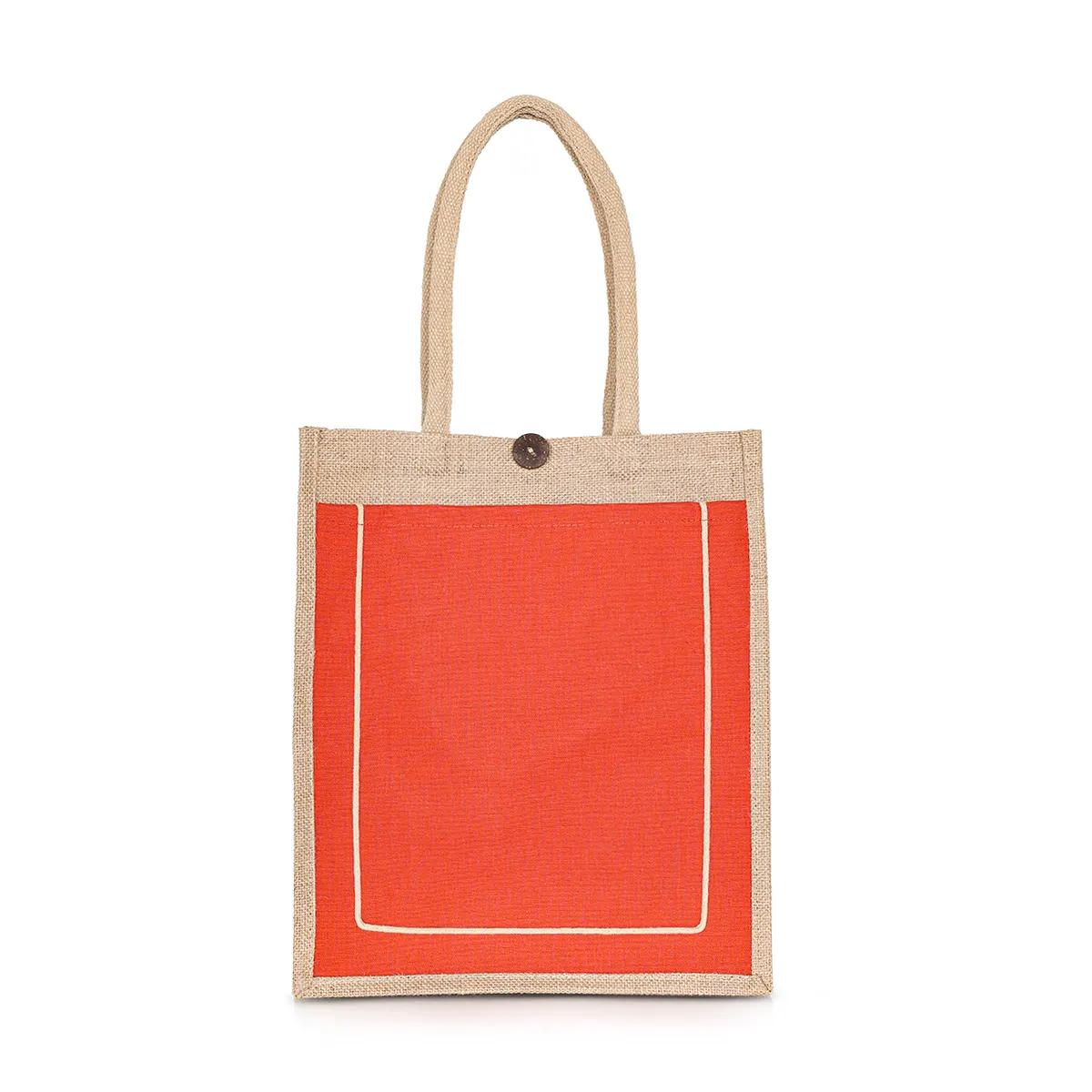 Jute Canvas Bags Rope Line Design - 32 W x 38 H x 15 cm G