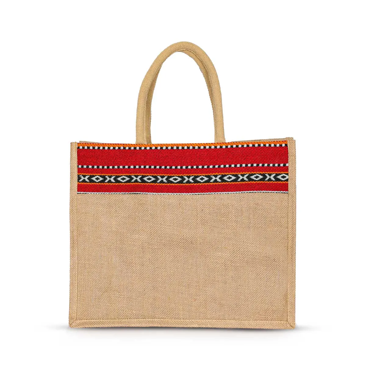 Traditional Style Jute Bag with Sadu Pattern