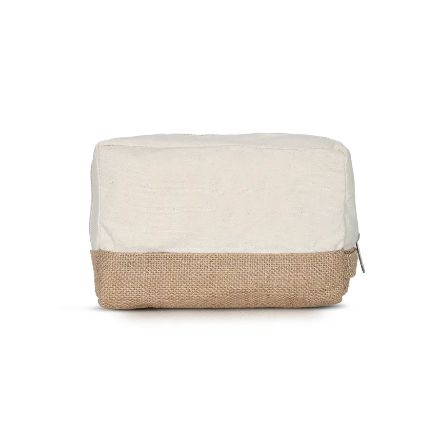 Canvas pouch with jute base