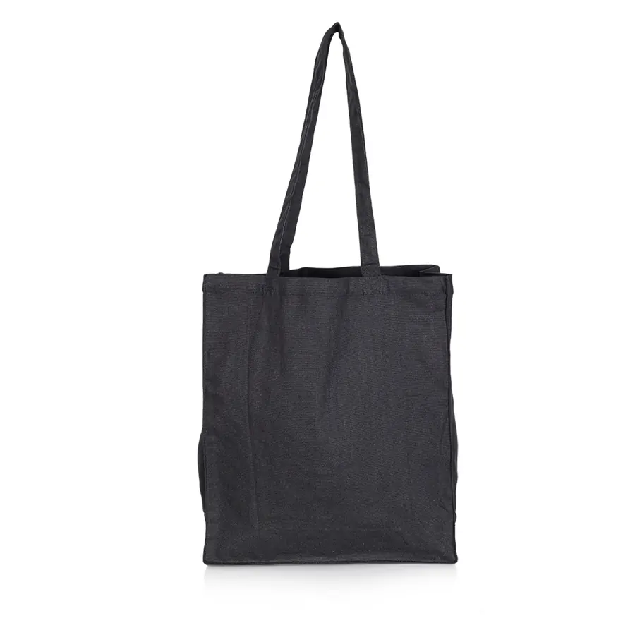 Black cotton tote bag