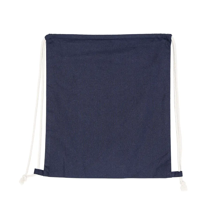 Navy cotton drawstring bag